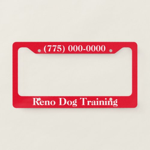 Dog Training License Plate Frame