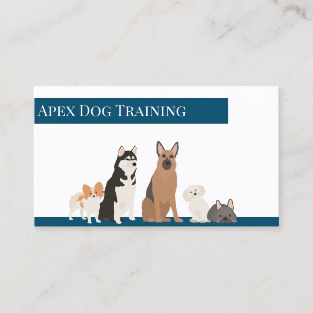 Dog Training Pet Services Sitting Grooming Business Card (Front)