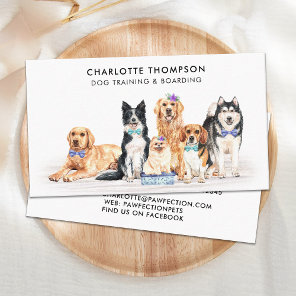 Dog Training Pet Sitter Dog Groomer Watercolor  Business Card