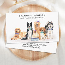 Dog Training Pet Sitter Dog Groomer Watercolor  Business Card