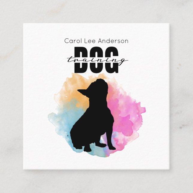 Dog training square business card (Front)