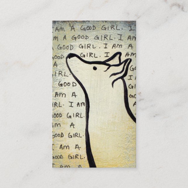 Dog training trainer walker rescue group art business card (Front)