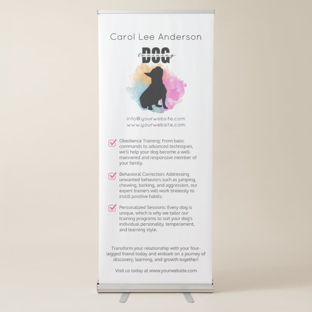 Dog training Vertical Retractable Banner (Front)