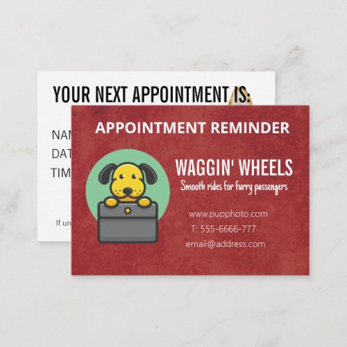 Dog Transport Business Custom Appointment Card