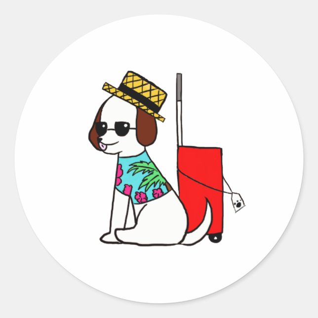 Dog traveling to Hawaii Sticker (Front)