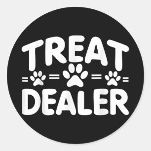 Dog Treat Dealer, Dog Owner Funny Dog Lover Classic Round Sticker