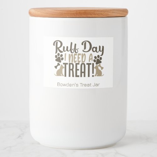 Dog Treat Jar Food Label