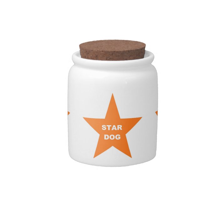 Dog Treat Jar Star Dog on Orange Star Candy Jar