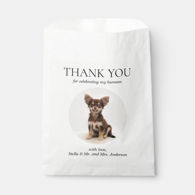  Dog Treat Pet Drawing Thank You Wedding Favor Bag (Front)