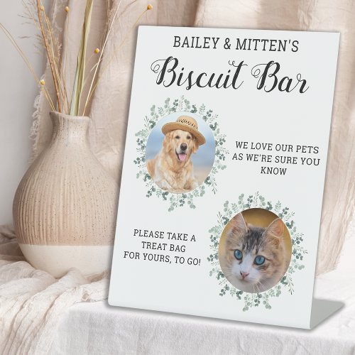Dog Treat Wedding Favor Biscuit Bar Pet Photo Pedestal Sign