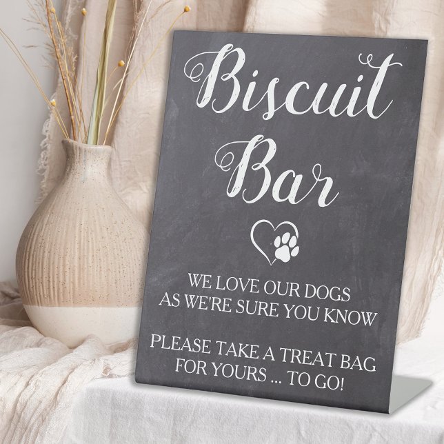Dog Treat Wedding Favor Pet Doggie Bag Biscuit Bar Pedestal Sign (Creator Uploaded)