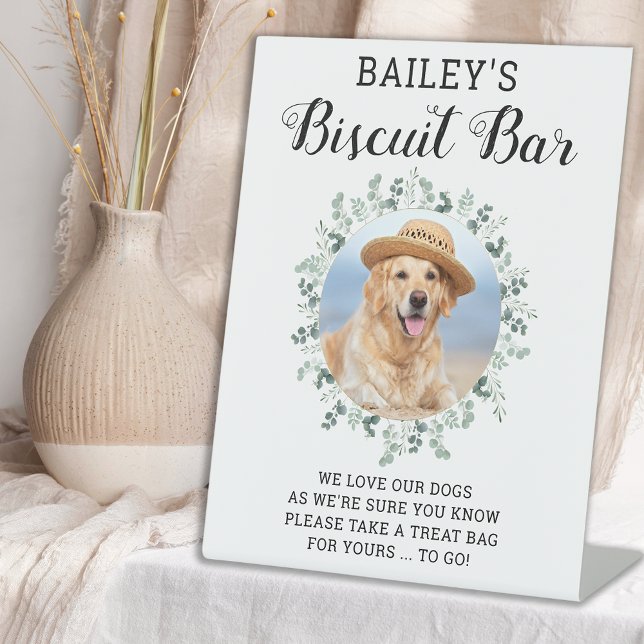 Dog Treat Wedding Favor Pet Photo Biscuit Bar Pedestal Sign (Creator Uploaded)