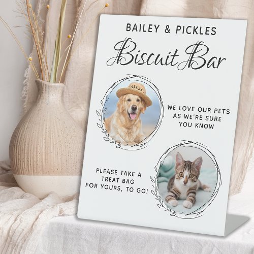Dog Treat Wedding Favor Pet Photo Biscuit Bar Pedestal Sign