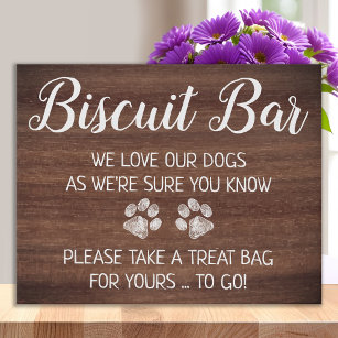 Dog Treat Wedding Favor Rustic Biscuit Bar Sign