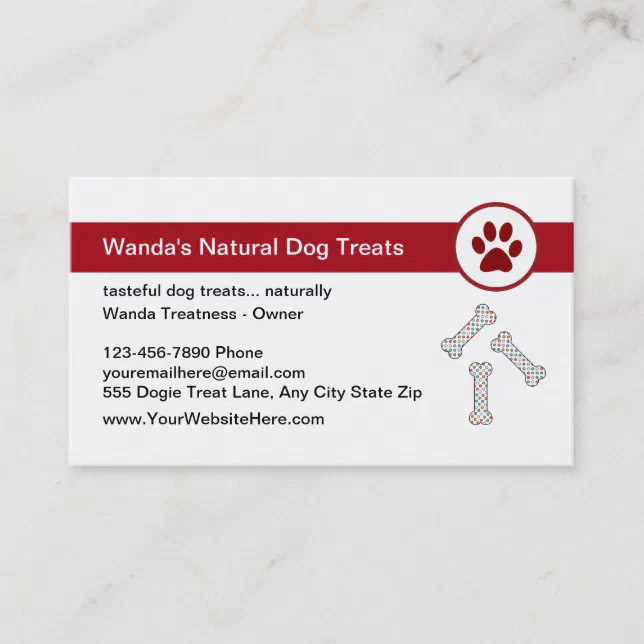 Dog Treats Business Card Zazzle