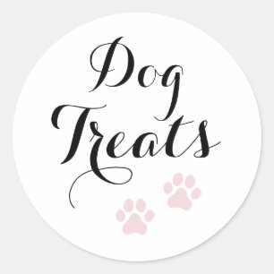 Dog Treats Calligraphy Favor Classic Round Sticker