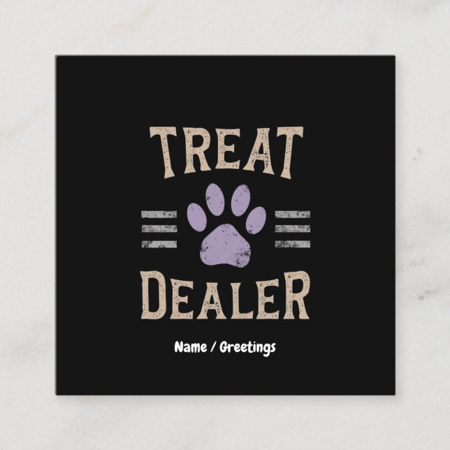 Dog Treats Dealer Funny Humor Design Perfect  Square Business Card (Front)