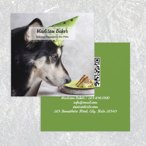 Dog Treats Pet Bakery QR Square Business Card