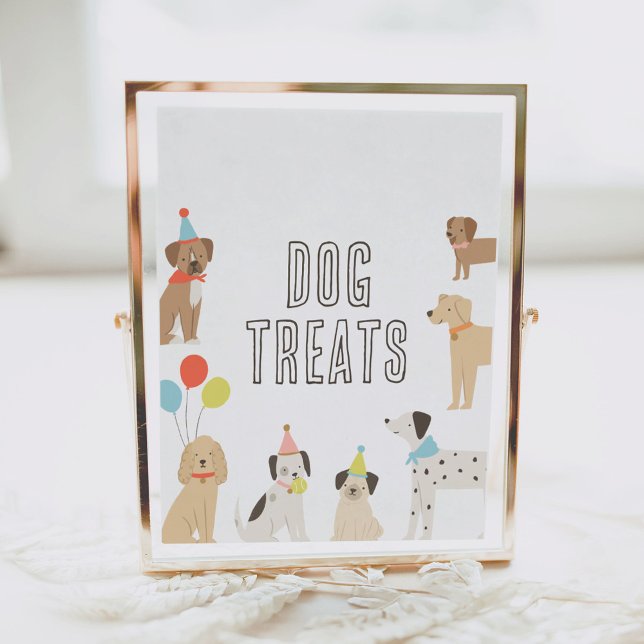 Dog Treats Puppy Party Birthday Table Sign (Creator Uploaded)