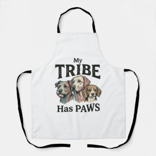Dog Tribe Has Paws Vintage Engraving Design_1 Apron