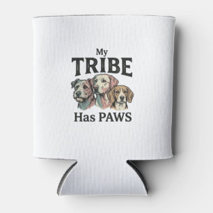 Dog Tribe Has Paws Vintage Engraving Design_1 Can Cooler