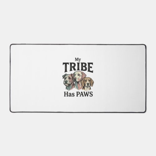 Dog Tribe Has Paws Vintage Engraving Design_1 Desk Mat