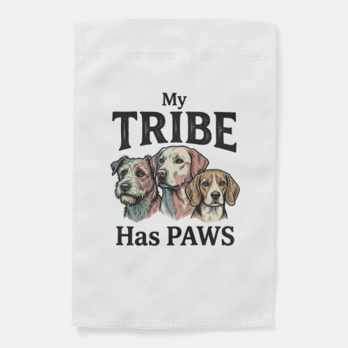 Dog Tribe Has Paws Vintage Engraving Design_1 Garden Flag