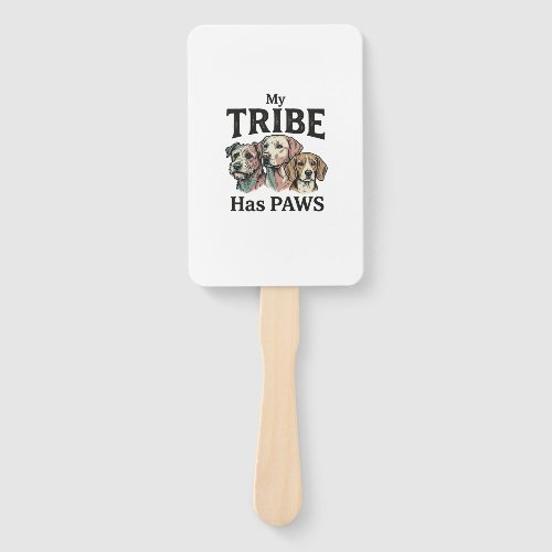 Dog Tribe Has Paws Vintage Engraving Design_1 Hand Fan