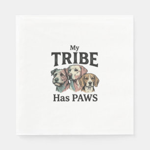 Dog Tribe Has Paws Vintage Engraving Design_1 Napkins
