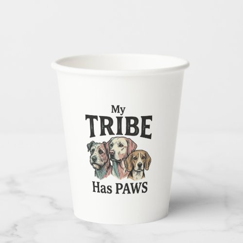 Dog Tribe Has Paws Vintage Engraving Design_1 Paper Cups