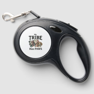 Dog Tribe Has Paws Vintage Engraving Design_1 Retractable Pet Leash