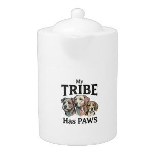 Dog Tribe Has Paws Vintage Engraving Design_1 Teapot