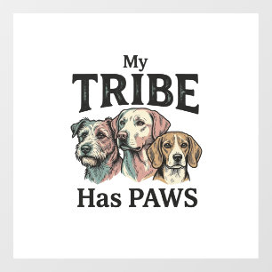 Dog Tribe Has Paws Vintage Engraving Design_1 Window Cling