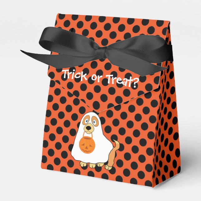 Dog Trick or Treat Tent Favor Box (Front Side)