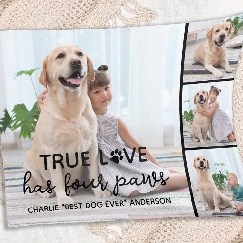 DOG True LOVE Personalized Dog Lover 4 Picture Fleece Blanket