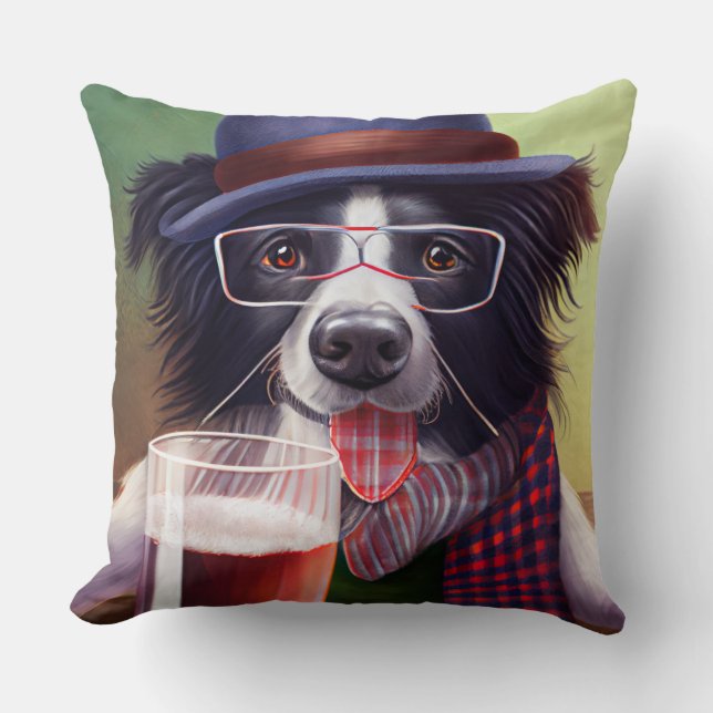 Dog try to be Mafia Throw Pillow (Front)