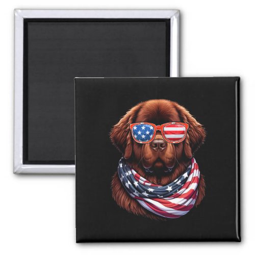 Dog Usa Flag American Patriotic Dog 4th Of July  Magnet
