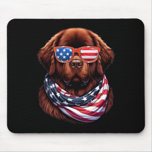 Dog Usa Flag American Patriotic Dog 4th Of July  Mouse Pad