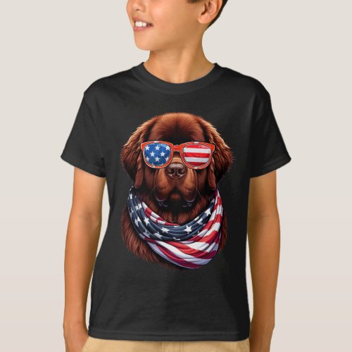 Dog Usa Flag American Patriotic Dog 4th Of July  T_Shirt