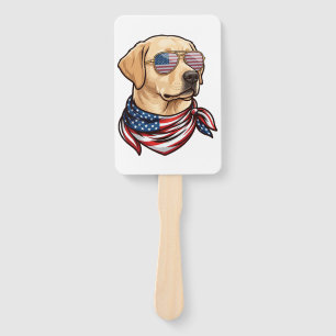 Dog Usa Flag Sunglasses Bandana Hand Fan
