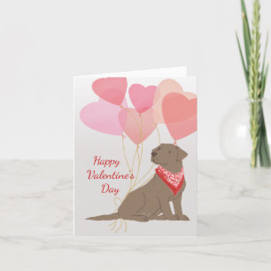 Dog Valentine Card Chocolate Labrador Retriever