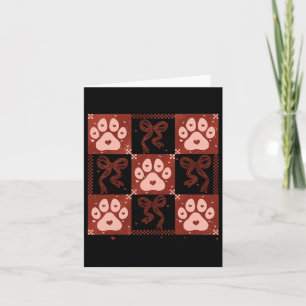 Dog Valentine Coquette Bow Dog Paw Heart Valentine Card