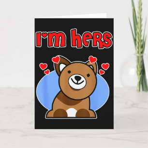 Dog Valentine Couple Design For Men - Im Hers  Card
