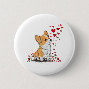 Dog Valentine Cute Corgi Valentine s Day Button