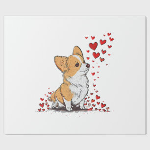 Dog Valentine Cute Corgi Valentine s Day Wrapping Paper