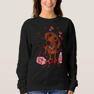 Dog Valentine Cute Dachshund Valentine's Day Sweatshirt