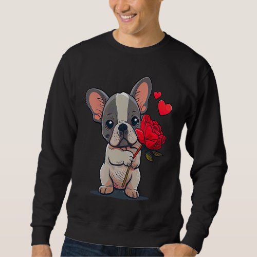 Dog Valentine Cute French Bulldog Valentines Day  Sweatshirt