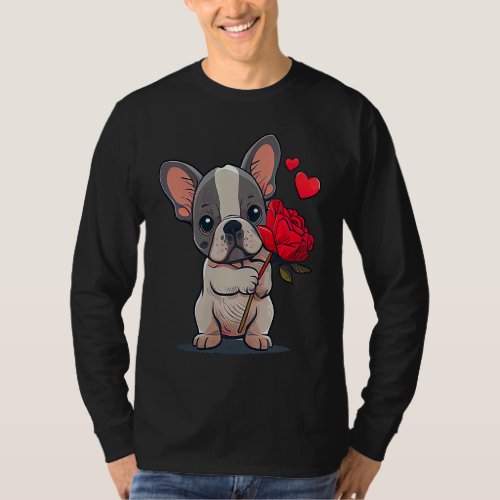 Dog Valentine Cute French Bulldog Valentines Day  T_Shirt