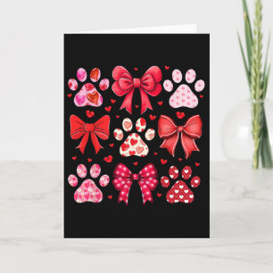 Dog Valentine Dog Paw Print Heart Coquette Valenti Card
