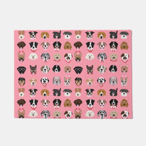 Dog Valentine Face Pattern Doormat